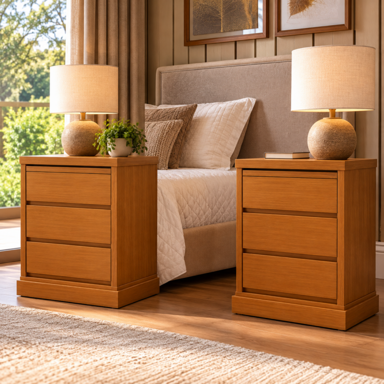 Mesa de Cabeceira Pinhal 70 x 40 x 50 - (02 Unidades) - Madeira Maciça - Móveis de Gramado