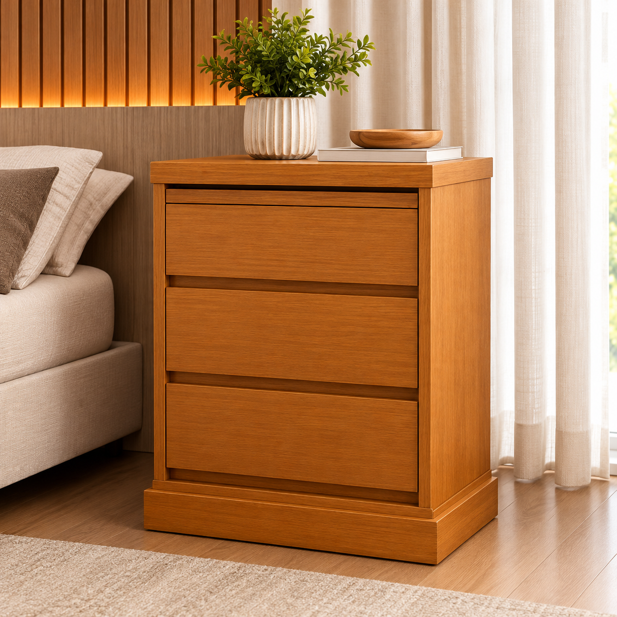 Mesa de Cabeceira Pinhal 70 x 40 x 50 - (02 Unidades) - Madeira Maciça - Móveis de Gramado - Imagem 2