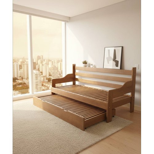 Sofa Cama Tricama Gramadense 190 x 65/1,10 Aberto - Bicama 1,90 x 65 - Madeira Maciça - Móveis de Gramado - Imagem 2
