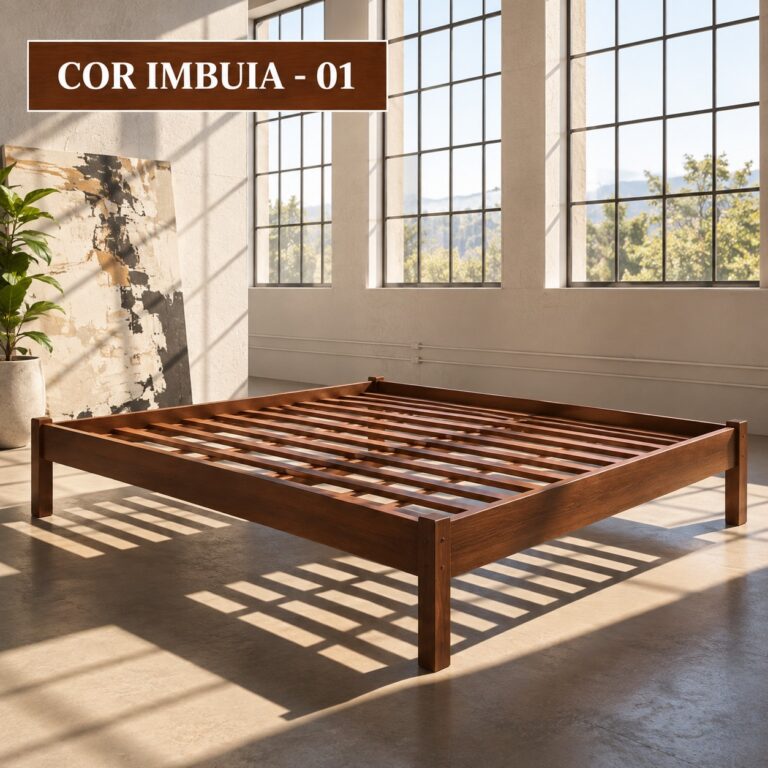 Cama Hortência Turca 1,20 x 1,90 x 40 - Madeira Maciça - Móveis de Gramado