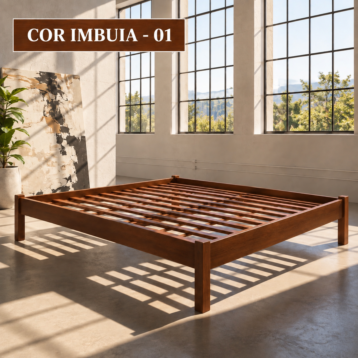 Cama Hortência Turca 1,00 x 1,90 x 40 - Madeira Maciça - Móveis de Gramado