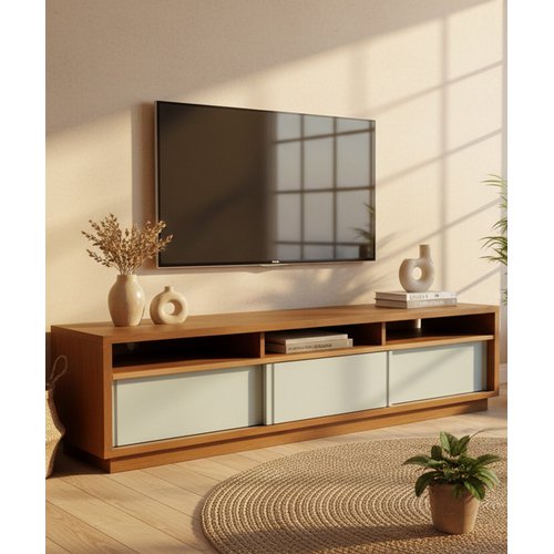 Rack Safira Com Portas de Correr 1,40 x 40 x 50 - Móveis de Gramado