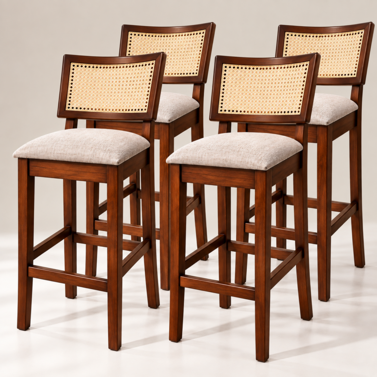 Banqueta Palha 1,20  x 35 x 35 - (04 Unidades) - Madeira Maciça - Móveis de Gramado