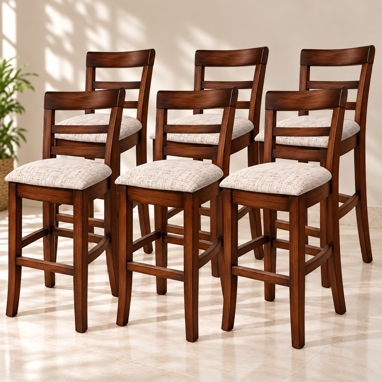 Banqueta Ref.063 1,20 x 35 x 35 - (06 Unidades) - Madeira Maciça - Móveis de Gramado