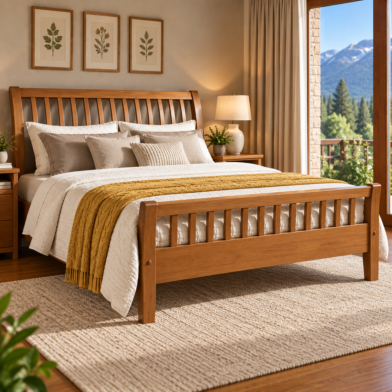 Cama King Size 1,95 x 2,05 - Madeira Maciça - Móveis de Gramado