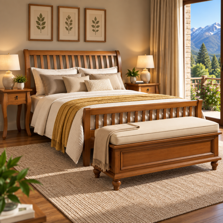Cama King Verona 1,95 x 2,05 - (02 Mesas de Cabeceiras 52 x 45 x 62 ) + (Recamier 1,93 x 45 x 45 P/Cama King) - Móveis de Gramado