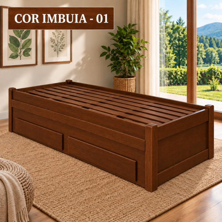 Bicama Com Gavetão Solamar 1,00 x 1,90 - (Bicama 80cm) - Móveis de Gramado
