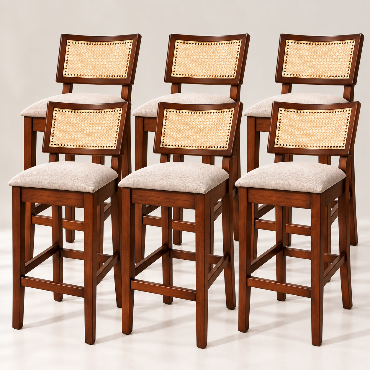 Banqueta Palha 1,20 x 35 x 35 - (06 Unidades) - Madeira Maciça - Móveis de Gramado