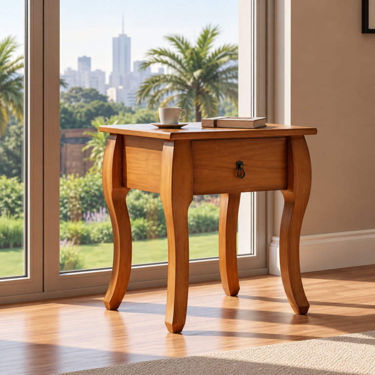 Mesa de Cabeceira Viena 52 x 45 x 62 - (02 Unidades) - Madeira Maciça - Móveis de Gramado