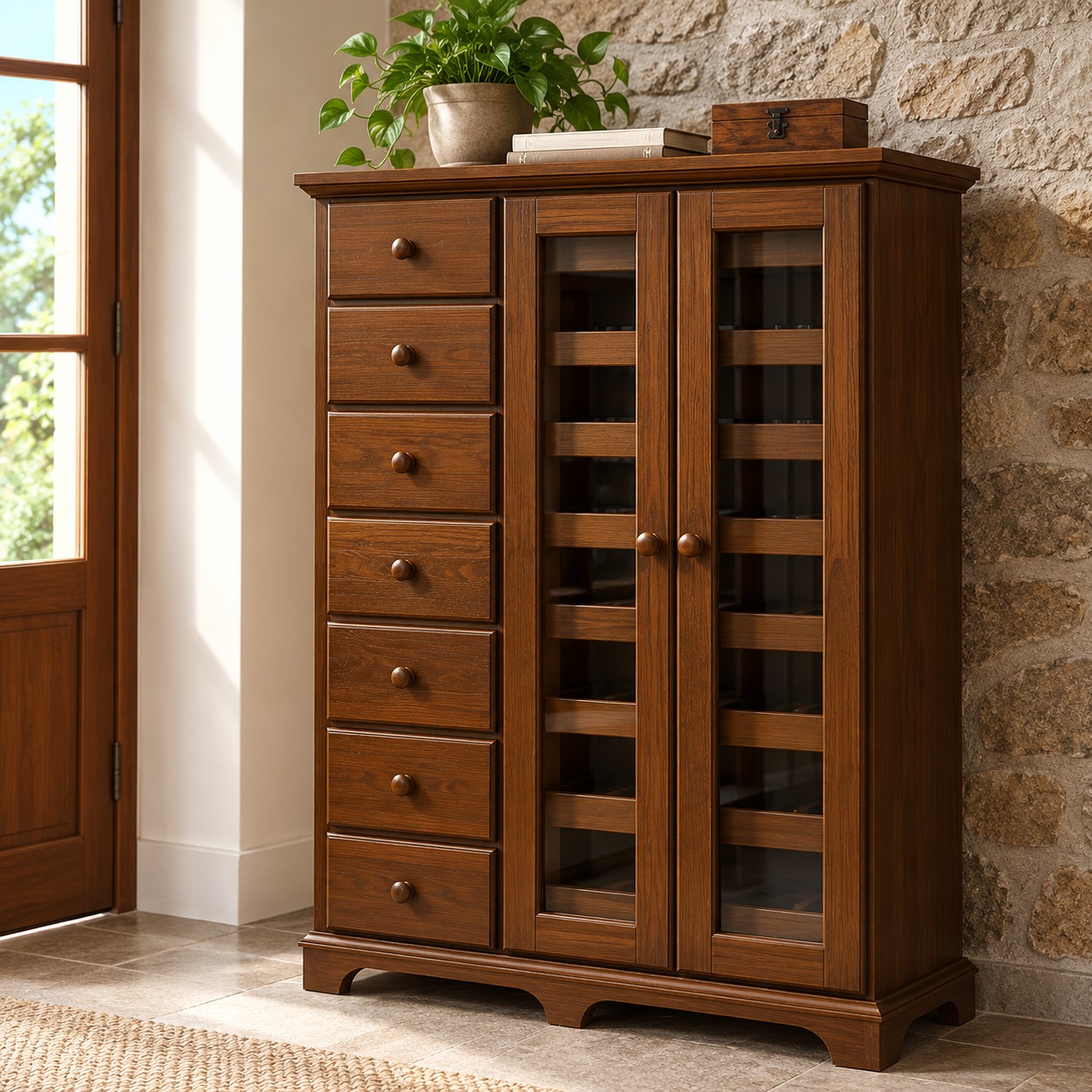 Cômoda Sapateira 1,15 x 54 x 1,62 - Madeira Maciça - Móveis de Gramado