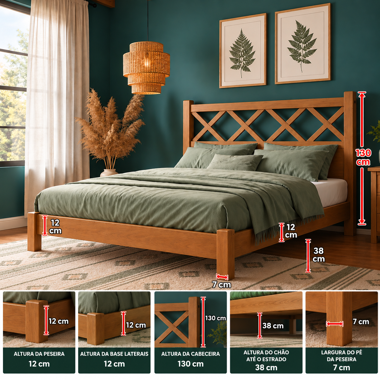 Cama Trevisol 1,30 x 1,90 - Móveis de Gramado - Imagem 2